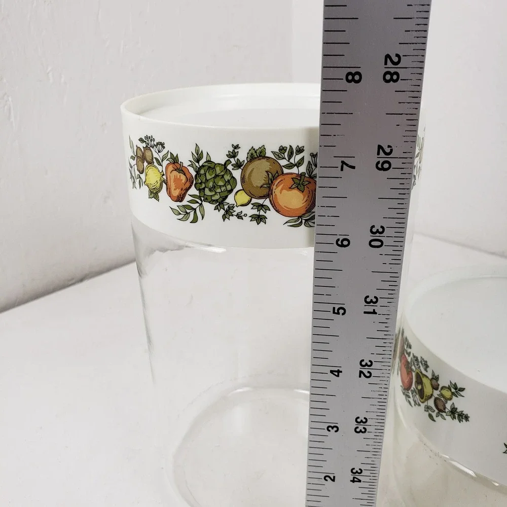 Vintage Pyrex Spice of Life Glass Canister Set of 2 With Lids Made in USA